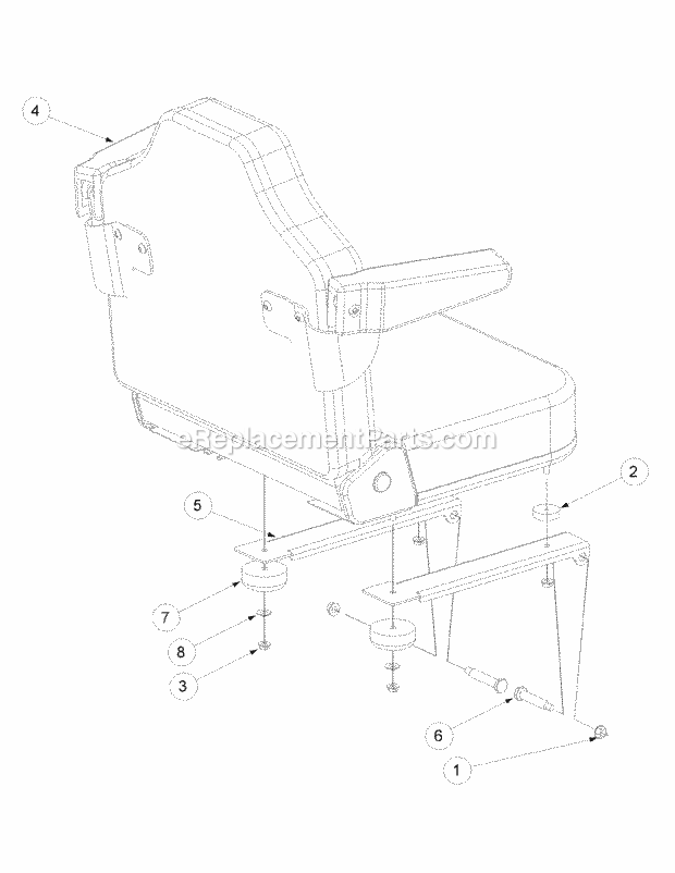 Seat Assembly Diagram and Parts List for M72-GN33 53CB5FJZ750 Cub Cadet Sprayer